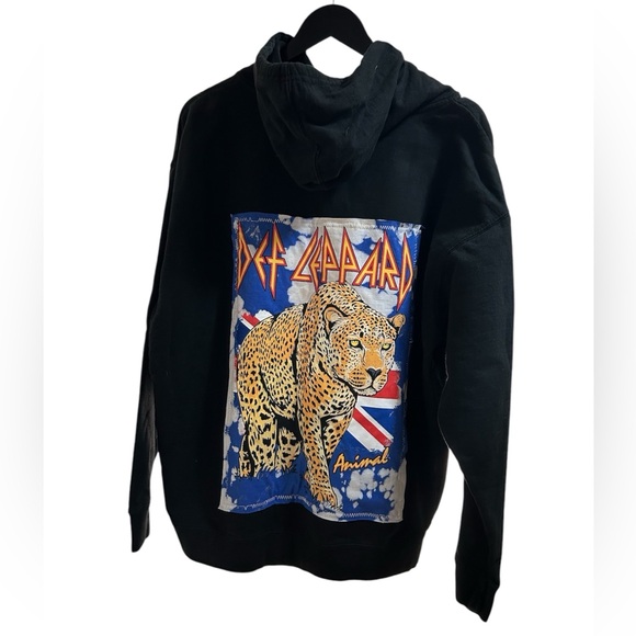 DEF LEPPARD animal oversized hoodie custom creation by Rachelle ONE OF A KIND - Picture 1 of 3
